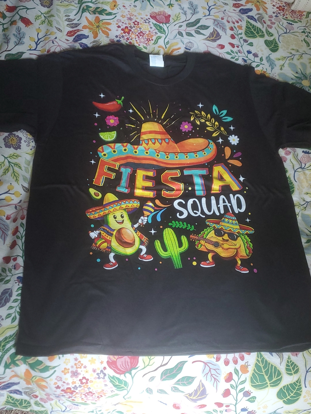 NEW Black Mexican Fiesta 100% Cotton T-Shirt L